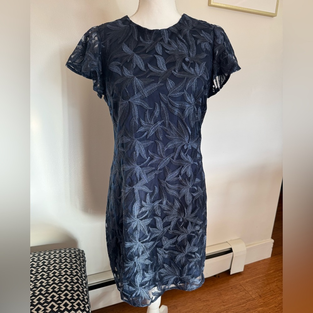 Winter Formal Sam Edelman Navy Floral Lace Mini Dress NWT Size 6